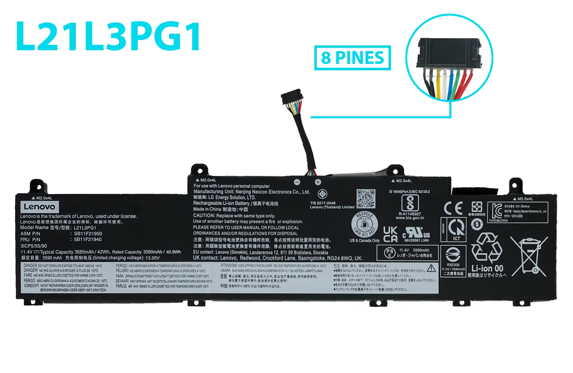 BATERIA LENOVO THINKPAD L14 GEN 3 / THINKPAD L15 GEN 3 L21C3PG1 L21M3PG1 L21L3PG1 INTERNA *ORIGINAL*