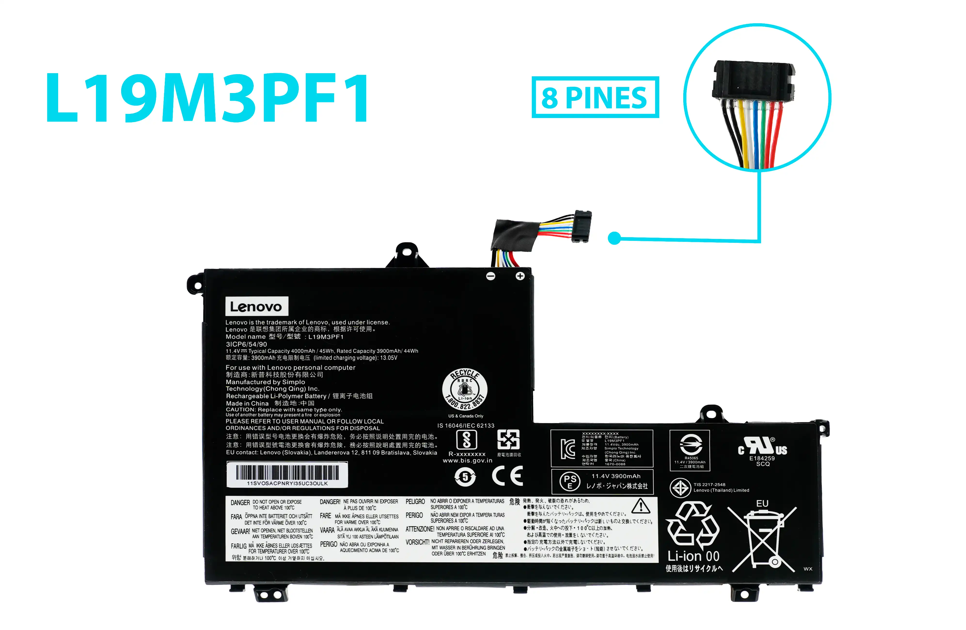 BATERIA LENOVO L19M3PF1 L19D3PF1 L19L3PF1 L19C3PF1 L19M3PF2 INTERNA *ORIGINAL*