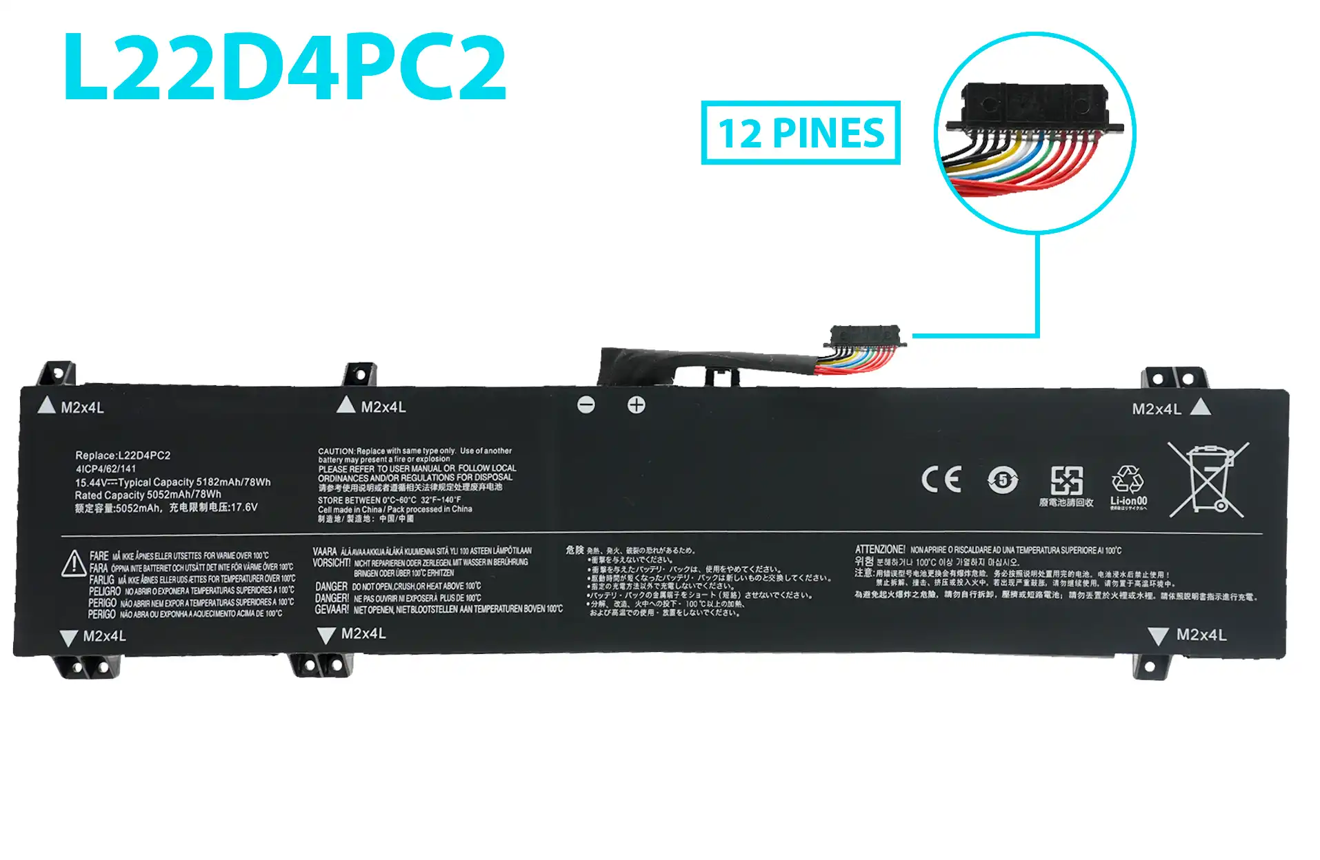 BATERIA LENOVO LEGION SLIM5-16APH8 5-16AHP9 L22M4PC2 L22C4PC2 L22D4PC2 15.44V/78WH INTERNA *ORIGINAL*